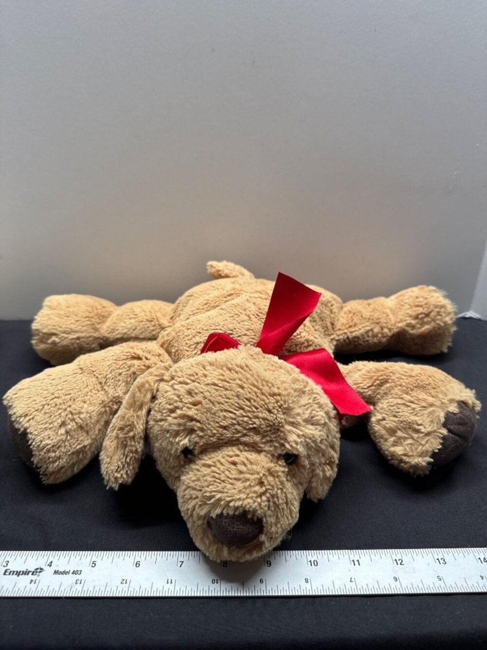 Aurora 2019 Goldie The Golden Retriever Plush Brown Dog With Red Bow 12" Stuffed